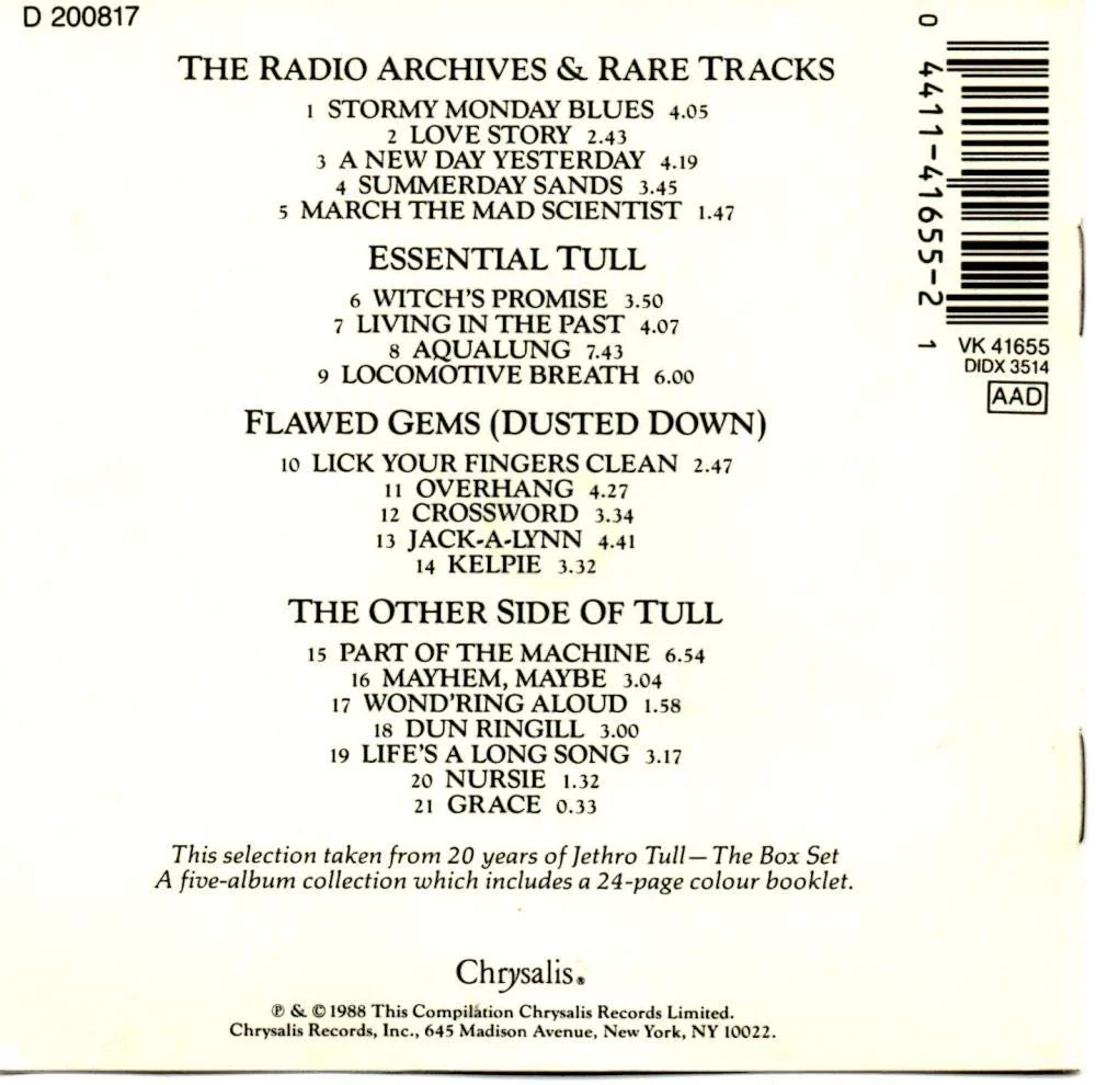 Jethro Tull / 20 Years Of Jethro Tull - CD (Used) - Image 2