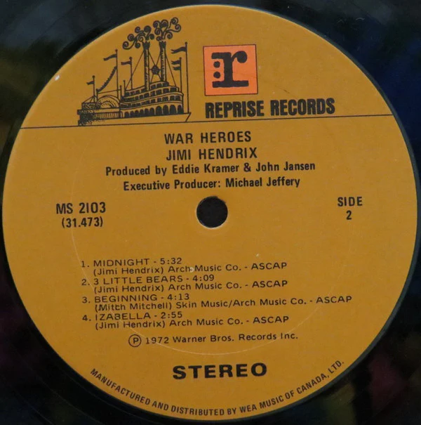 Jimi Hendrix / War Heroes - LP, Album (VG+/VG+) - Image 4