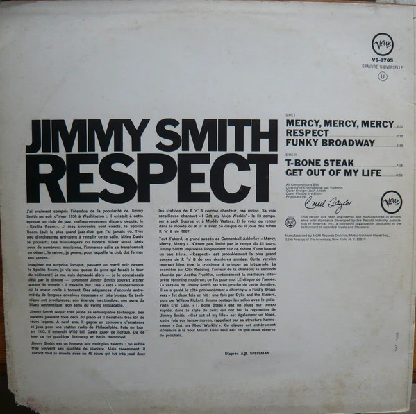 Jimmy Smith / Respect - LP USED - Image 2