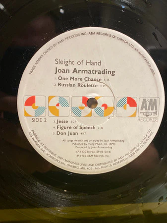 Joan Armatrading / Sleight Of Hand - LP, Album (VG+/VG+) - Image 4