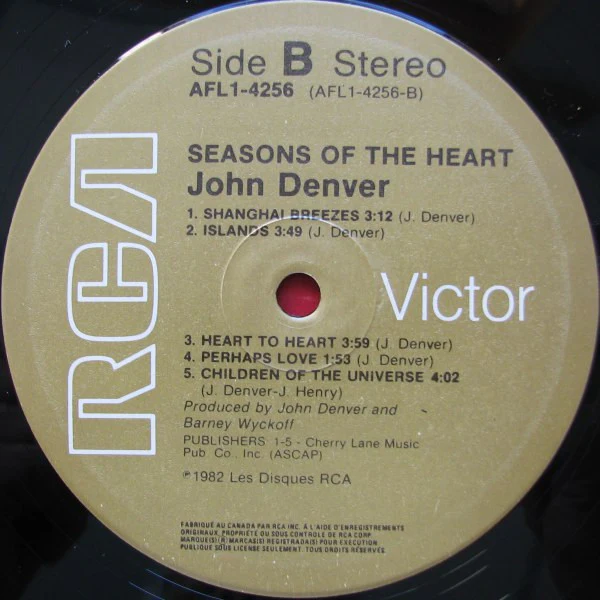 John Denver / Seasons Of The Heart - LP, Album, Gat (VG+/VG+) - Image 5