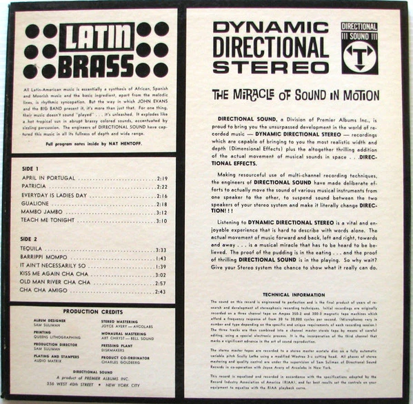 John Evans And The Big Band / Latin Brass - LP, Album, Abb (VG+/VG+) - Image 3