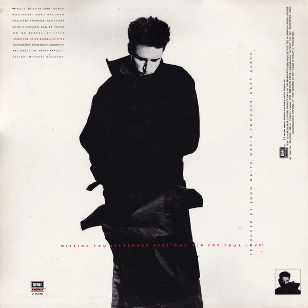 John Waite / Missing You - 12", Single (VG+/VG+) - Image 2