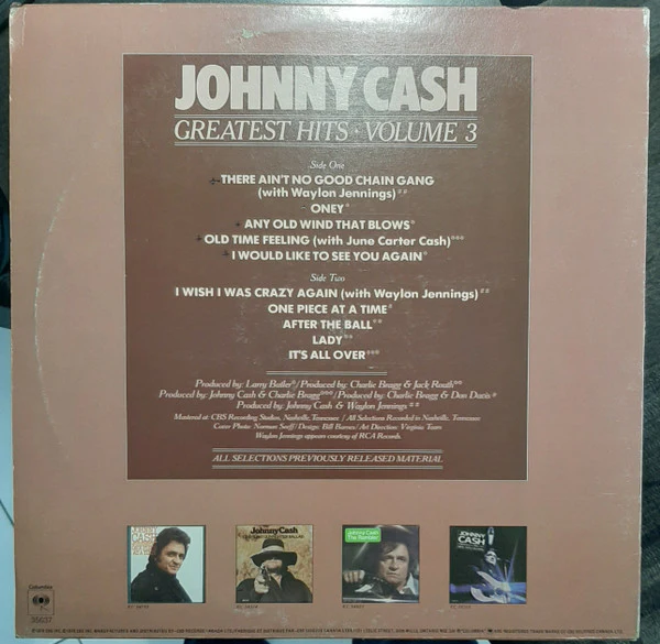 Johnny Cash / Greatest Hits Volume 3 - LP USED - Image 2