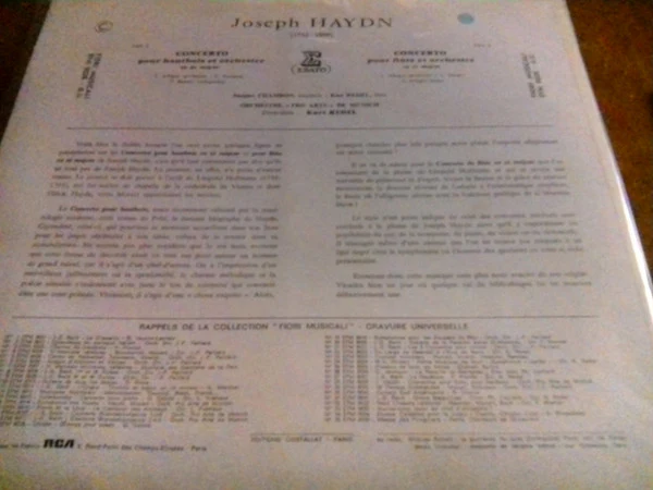 Joseph Haydn — Kurt Redel - Jacques Chambon - Orchestre Pro Arte De Munich Dir. Kurt Redel / Deux Celebres Concertos De J. Haydn Pour Flûte & Pour Hautbois - LP, Album (VG/VG) - Image 2