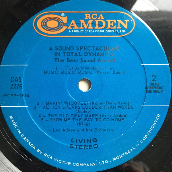 Leo Addeo And His Orchestra / A Sound Spectacular In Total Dynamics (The Best Sound Around) - LP, Album (VG/VG) - Image 4