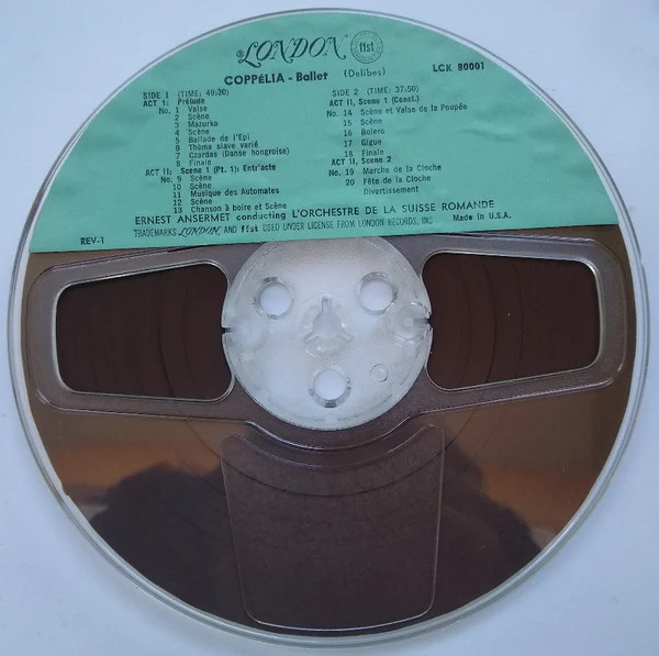 Léo Delibes, Ernest Ansermet, L'Orchestre De La Suisse Romande / Coppélia - Ballet - Reel, 4tr Stereo, 7" Reel, Album (VG+/VG+) - Image 3