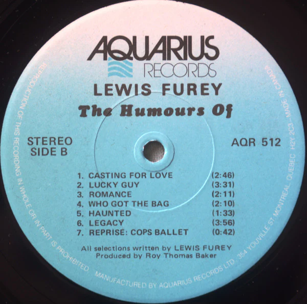 Lewis Furey / The Humours Of - LP, Album (VG+/VG+) - Image 4