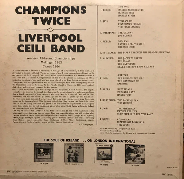 Liverpool Ceili Band / Champions Twice - LP (VG+/VG+) - Image 2
