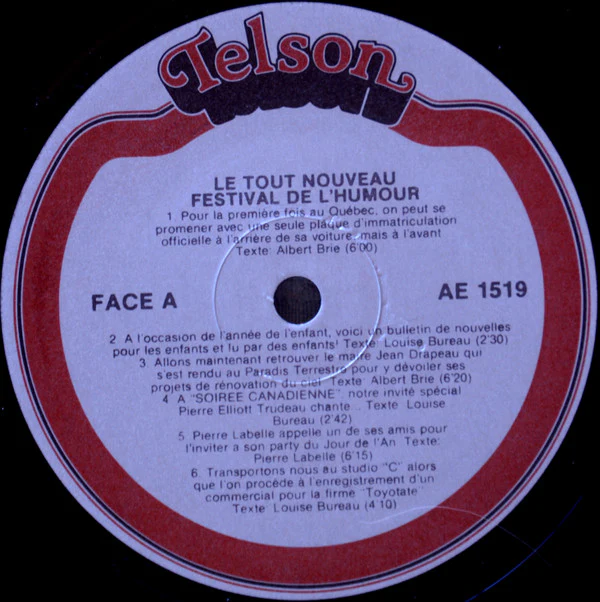 Louis-Paul Allard, Roger Joubert, Tex Lecor, Pierre Labelle / Le Tout Nouveau Festival de L'humour - LP, Album (VG+/VG+) - Image 3