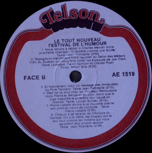 Louis-Paul Allard, Roger Joubert, Tex Lecor, Pierre Labelle / Le Tout Nouveau Festival de L'humour - LP, Album (VG+/VG+) - Image 4