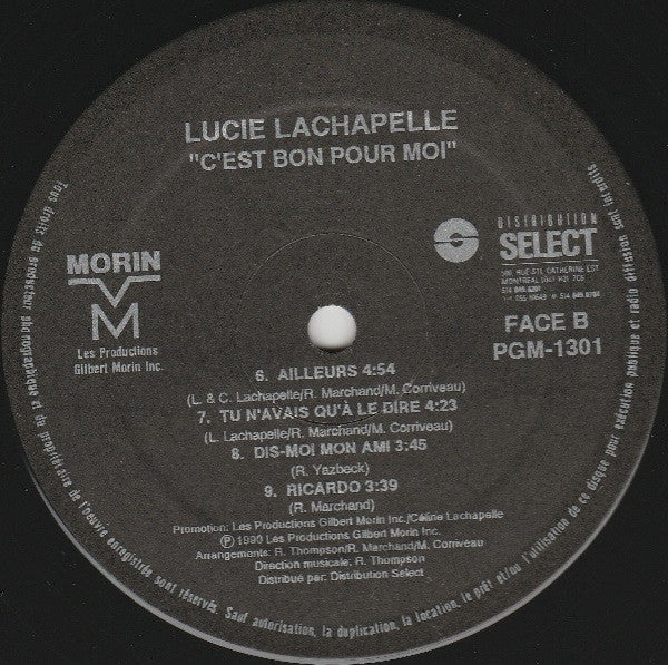 Lucie Lachapelle / C'est Bon Pour Moi - LP, Album (VG+/VG+) - Image 4