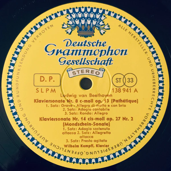 Ludwig van Beethoven, Wilhelm Kempff / Klaviersonaten »Pathétique« ⠂»Mondscheinsonate« ⠂»Pastorale« ⠂Nr. 24 Fis-Dur - LP (VG+/VG+) - Image 3
