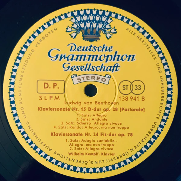 Ludwig van Beethoven, Wilhelm Kempff / Klaviersonaten »Pathétique« ⠂»Mondscheinsonate« ⠂»Pastorale« ⠂Nr. 24 Fis-Dur - LP (VG+/VG+) - Image 4