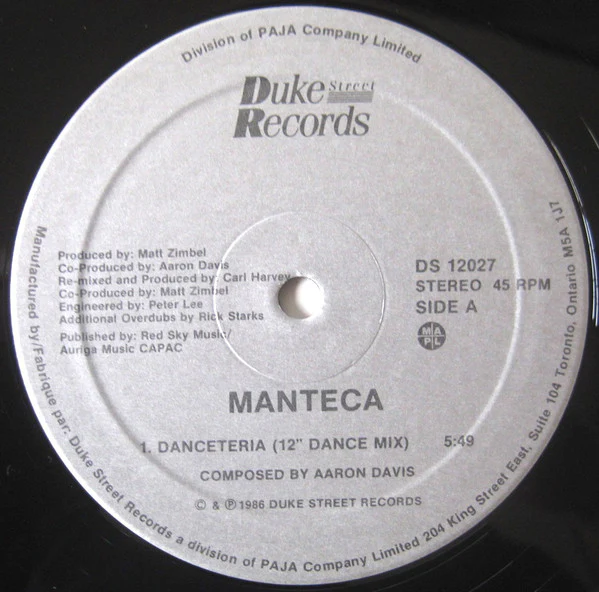 Manteca  / Danceteria - 12" (M/M) - Image 3