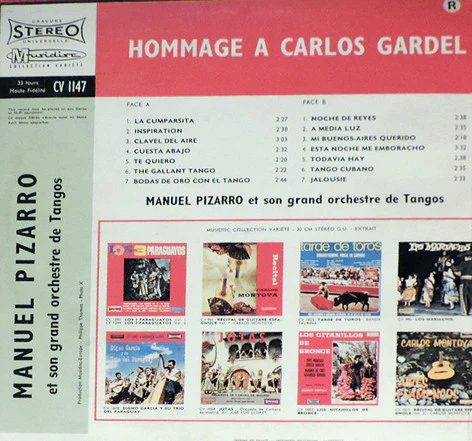 Manuel Pizarro Et Son Grand Orchestre Argentin / Hommage A Carlos Gardel - LP, Album (VG/VG) - Image 2