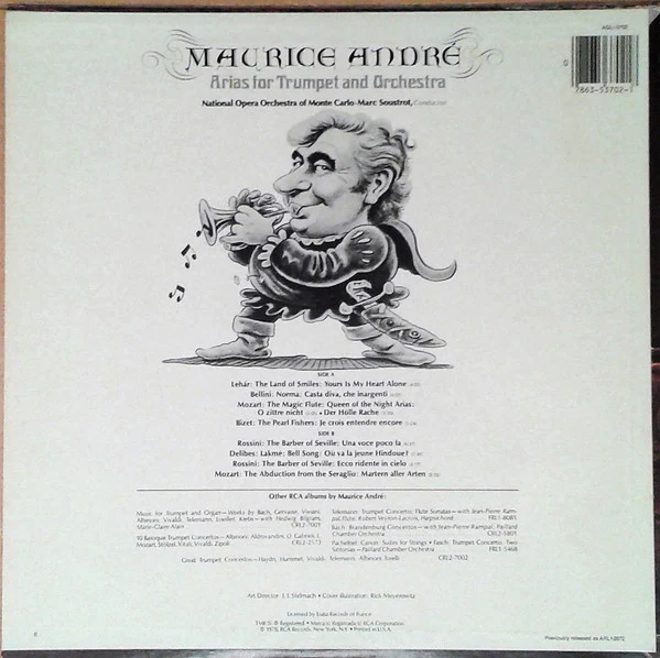 Maurice André With Orchestre National De L'Opéra De Monte-Carlo Conducted By Marc Soustrot / Arias For Trumpet And Orchestra - LP, RE (VG+/VG+) - Image 2
