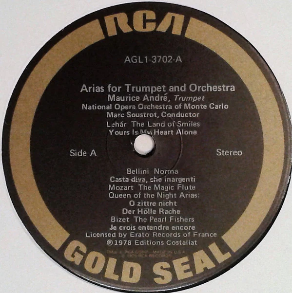 Maurice André With Orchestre National De L'Opéra De Monte-Carlo Conducted By Marc Soustrot / Arias For Trumpet And Orchestra - LP, RE (VG+/VG+) - Image 3