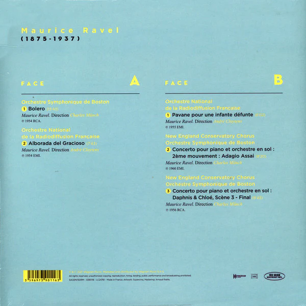 Maurice Ravel / Les Chefs D'OEuvres De Maurice Ravel = The Masterpieces Of Maurice Ravel - LP, Comp, 180 (M/M) - Image 2
