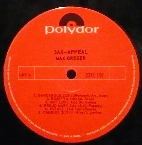 Max Greger Und Sein Orchester / Sax-Appeal - LP, Album (VG/VG) - Image 2