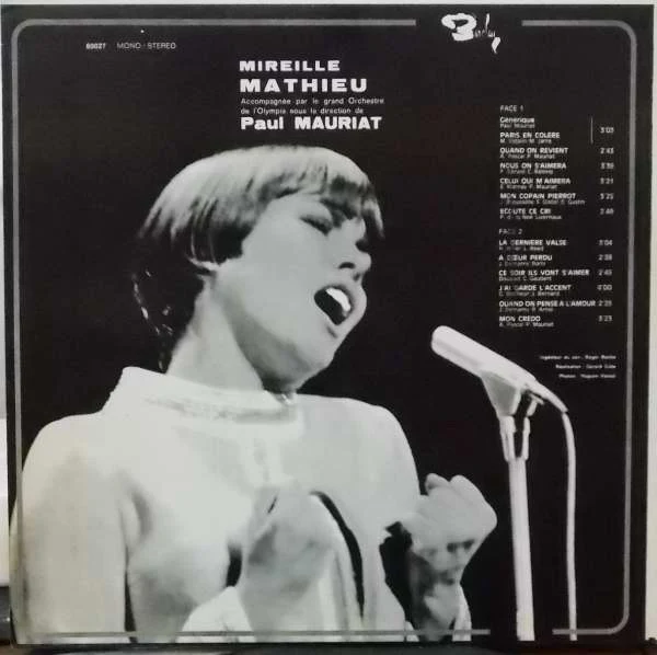 Mireille Mathieu / En Direct De L'Olympia - LP, Album (VG+/VG+) - Image 2