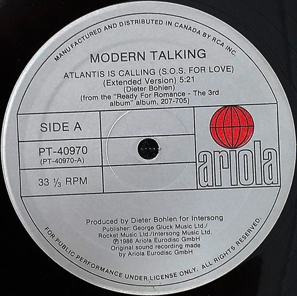 Modern Talking / Atlantis Is Calling (S.O.S. For Love) - 12", Maxi (VG+/VG+) - Image 3