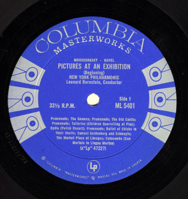 Modest Mussorgsky, Nikolai Rimsky-Korsakov, Leonard Bernstein, New York Philharmonic / Pictures At An Exhibition /  Capriccio Espagnol - LP, Album, Mono (VG+/VG+) - Image 3