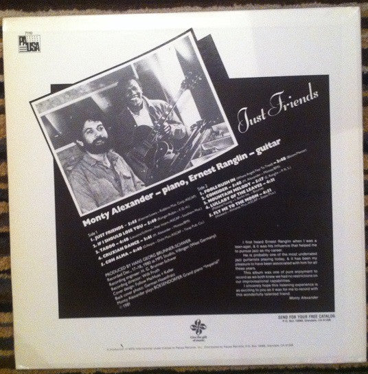 Monty Alexander & Ernest Ranglin / Just Friends - LP USED - Image 2