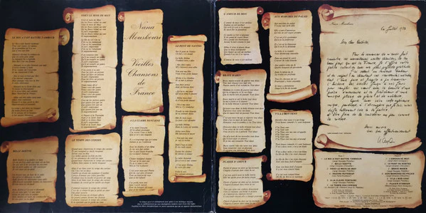 Nana Mouskouri / Vieilles Chansons De France - LP, Gat (VG+/VG+) - Image 2