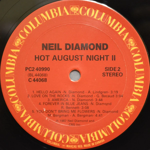 Neil Diamond / Hot August Night II - 2xLP, Album (VG+/VG+) - Image 4