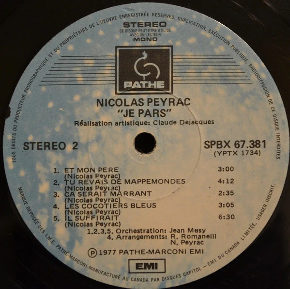 Nicolas Peyrac / Je Pars - 2xLP, Comp (VG/VG) - Image 4