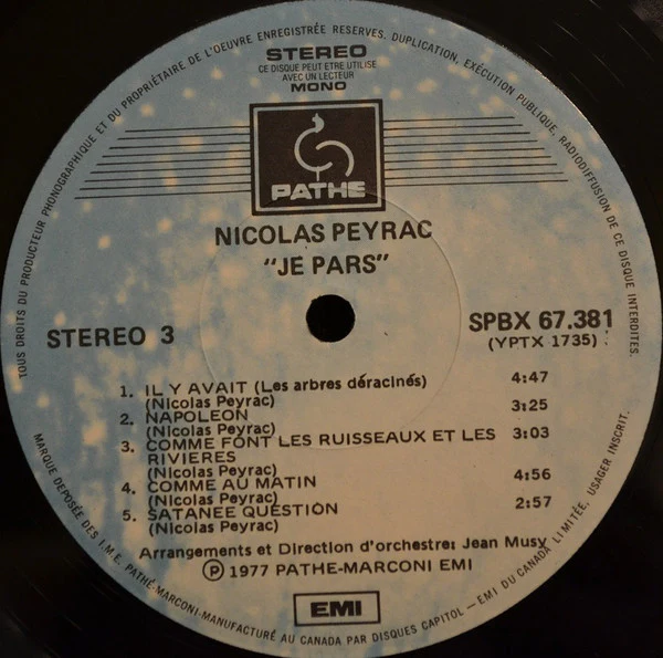 Nicolas Peyrac / Je Pars - 2xLP, Comp (VG/VG) - Image 5