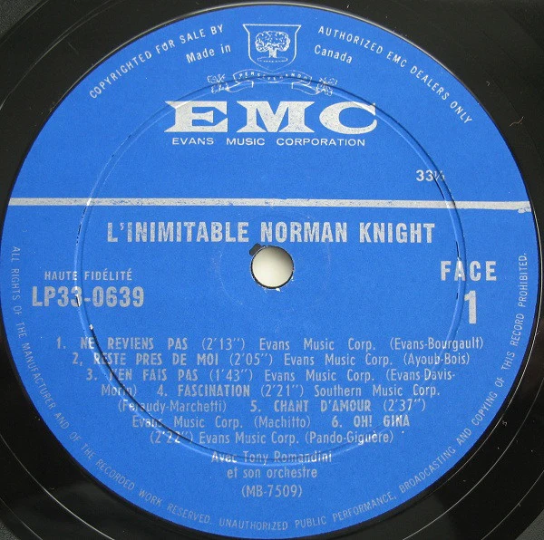 Norman Knight / L'Inimitable Norman Knight - LP, Album (VG/VG) - Image 3