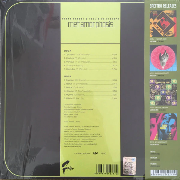Oscar Rocchi, Tullio De Piscopo / Metamorphosis - LP, Album, Ltd, Num, RE, Gre (M/M) - Image 2