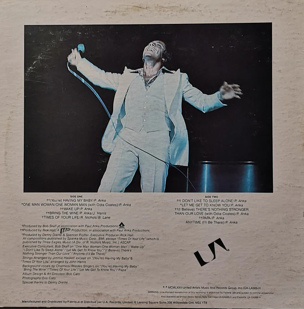 Paul Anka / Times Of Your Life - LP, Album (VG/VG) - Image 2