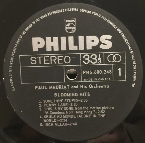Paul Mauriat And His Orchestra / Blooming Hits - LP, Album (VG+/VG+) - Image 3