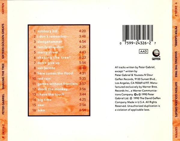 Peter Gabriel / Shaking The Tree (Sixteen Golden Greats) - CD, Comp, War (VG+/VG+) - Image 3