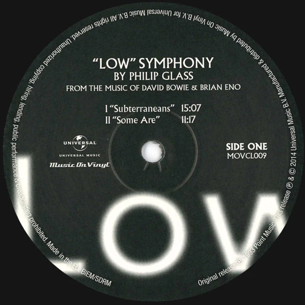 Philip Glass From The Music Of David Bowie & Brian Eno / "Low" Symphony - LP, Album, RE, 180 (M/M) - Image 2