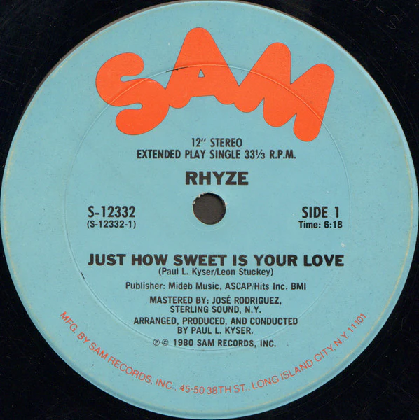 Rhyze / Just How Sweet Is Your Love, I Found Love In You - LP 12" Used