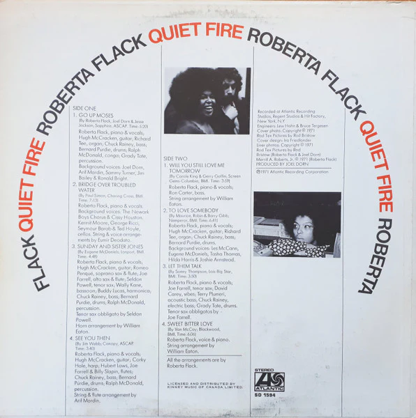Roberta Flack / Quiet Fire - LP, Album (VG+/VG+) - Image 2