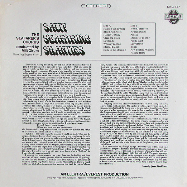 Seafarers Chorus Conducted By Milton Okun Featuring Eugene Brice / Salty Seafaring Shanties - LP, Album (VG+/VG+) - Image 2