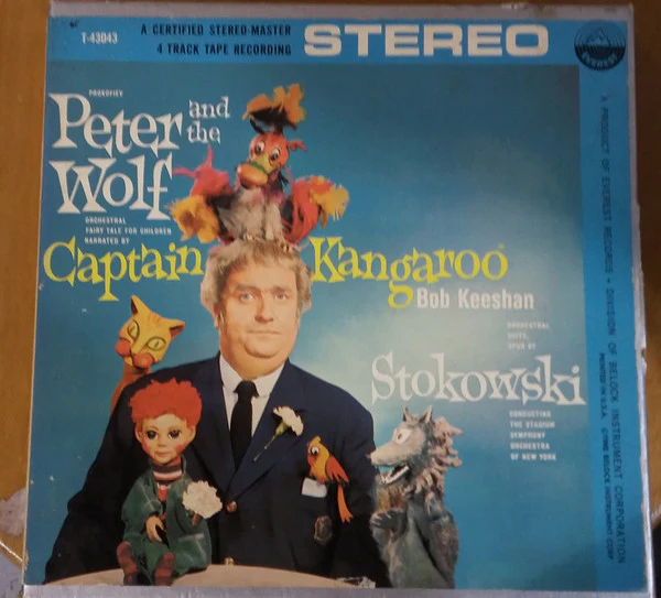 Sergei Prokofiev - Captain Kangaroo, Leopold Stokowski Conducting The Stadium Symphony Orchestra Of New York / Peter And The Wolf (Orchestral Fairy Tale For Children) (Orchestral Suite, Opus 67) - Reel, 4tr Stereo, 7" Reel, Album (VG+/VG+)