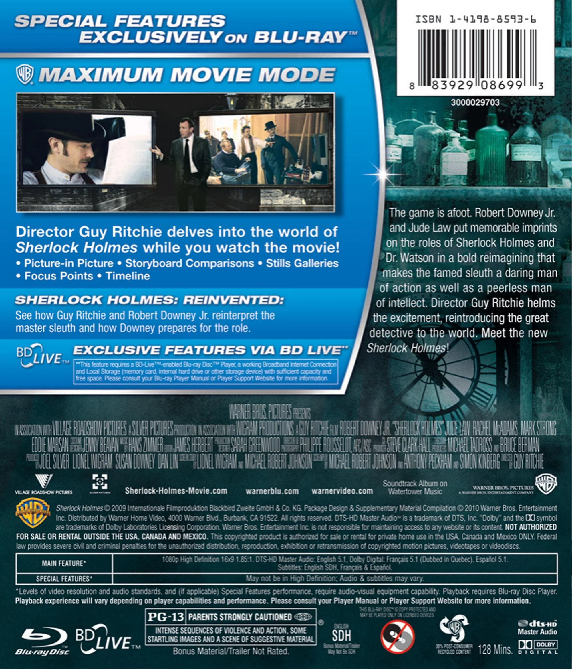 Sherlock Holmes (Blu-ray/DVD Combo) (2009) - Image 2
