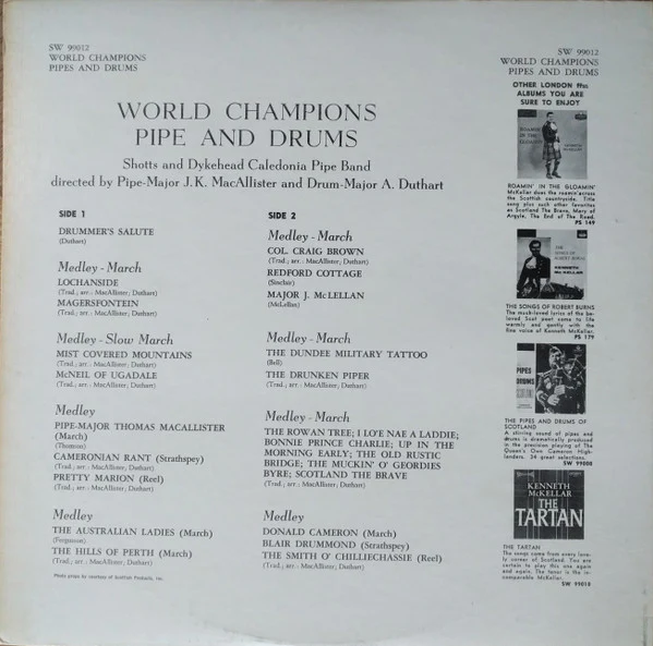 Shotts & Dykehead Caledonia Pipe Band / World Champions Pipes And Drums - LP (VG/VG) - Image 2
