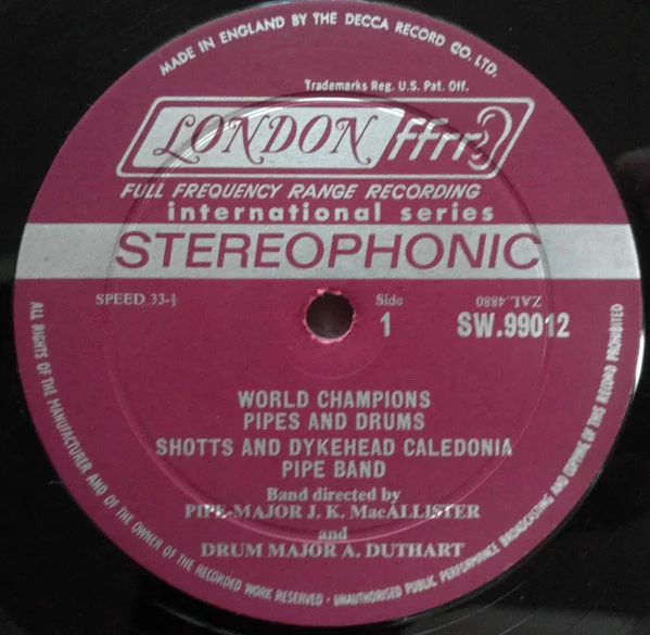 Shotts & Dykehead Caledonia Pipe Band / World Champions Pipes And Drums - LP (VG/VG) - Image 3