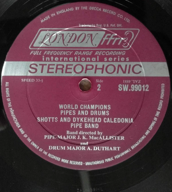 Shotts & Dykehead Caledonia Pipe Band / World Champions Pipes And Drums - LP (VG/VG) - Image 4