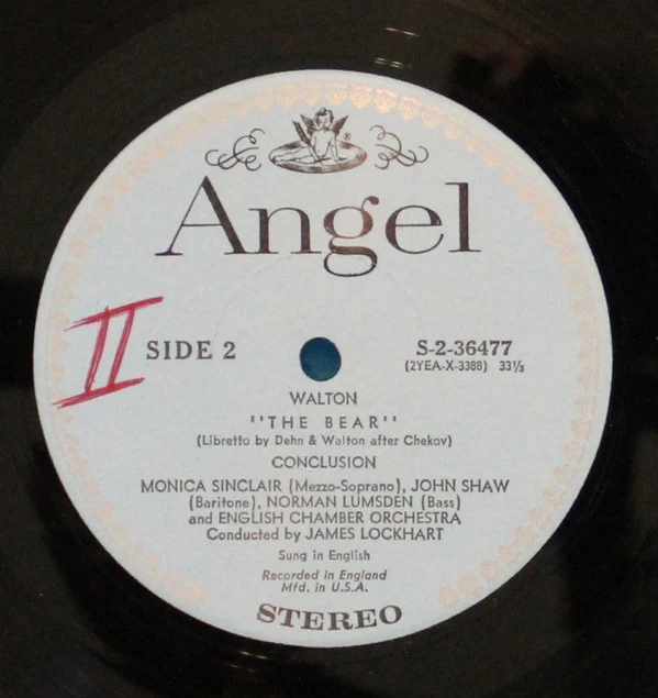 Sir William Walton, Monica Sinclair, John Shaw , Norman Lumsden, English Chamber Orchestra, James Lockhart / The Bear - LP, Album (VG+/VG+) - Image 4