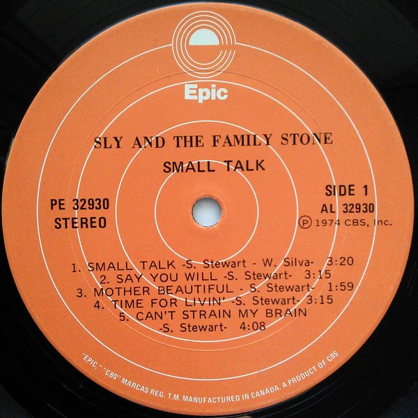 Sly & The Family Stone / Small Talk - LP, Album (VG+/VG+) - Image 3