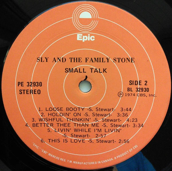 Sly & The Family Stone / Small Talk - LP, Album (VG+/VG+) - Image 4