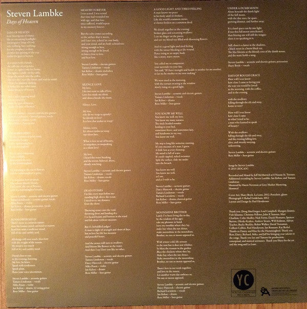 Steve Lambke / Days Of Heaven - LP, Album (M/M) - Image 2
